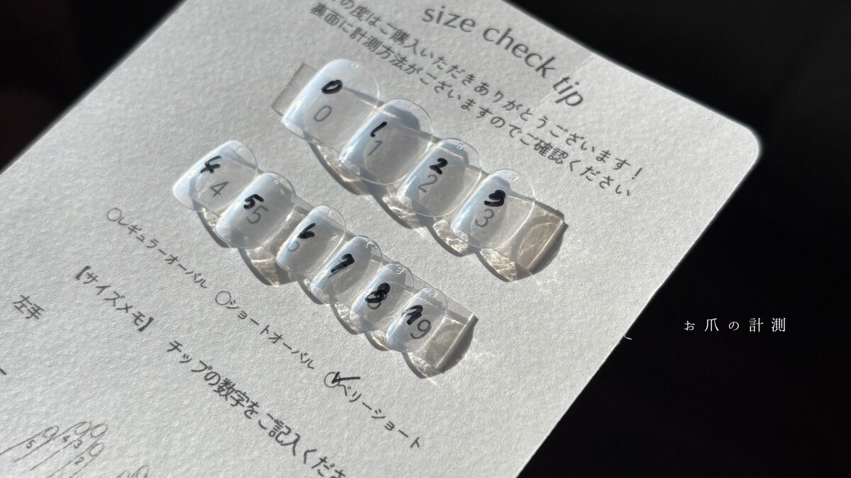 計測用ネイルチップ