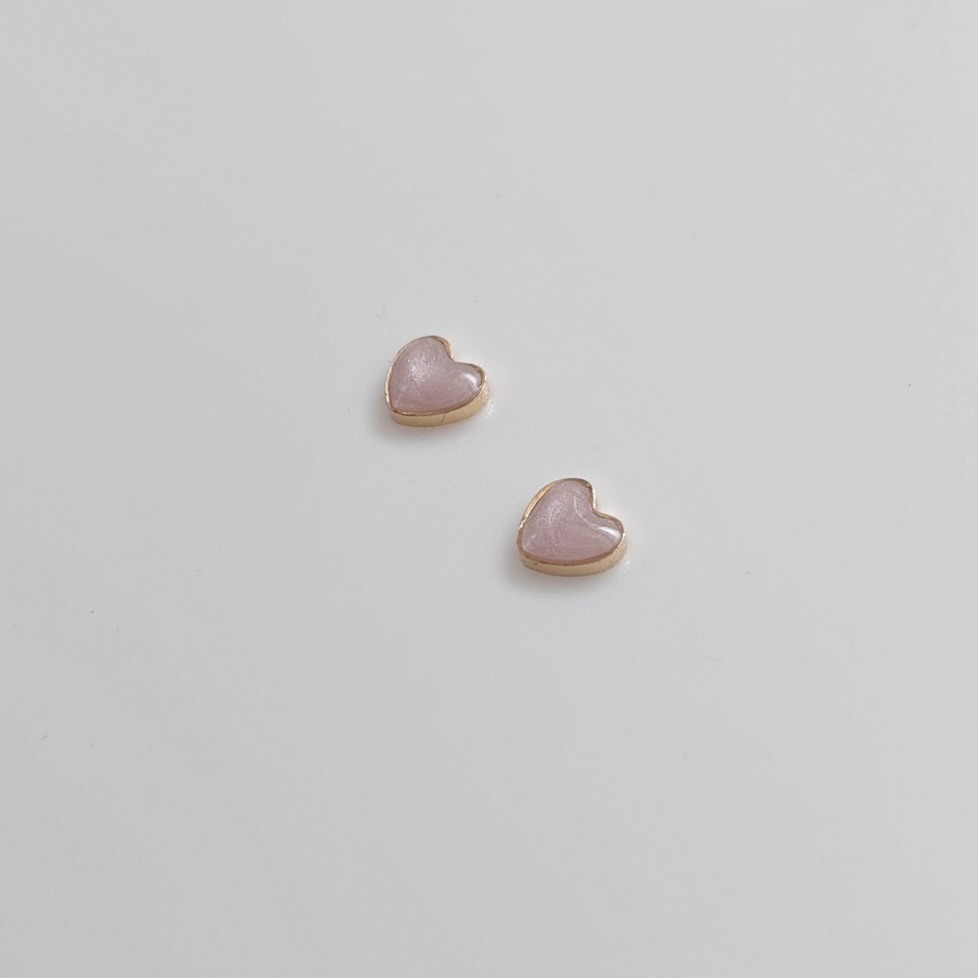 Mini Heart Perl|小ぶり ハートピアス レジン 全3色|choucollet. - 画像 (4)
