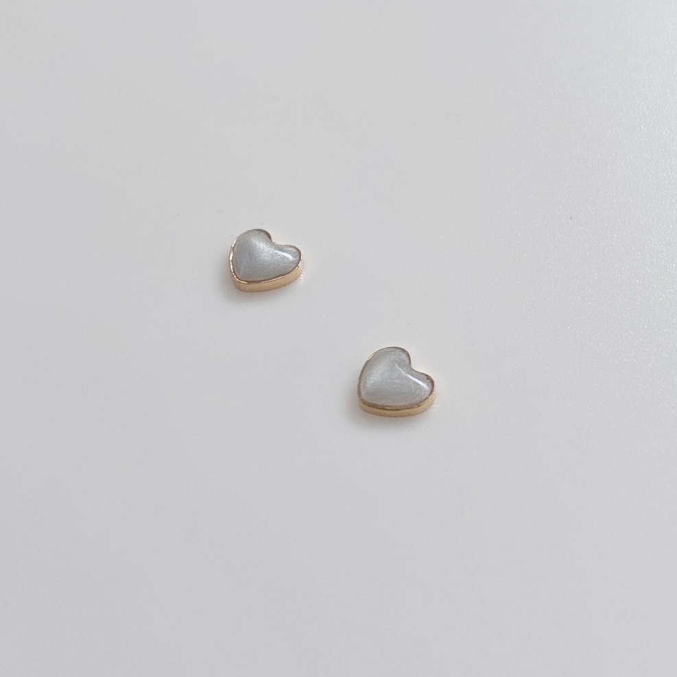 Mini Heart Perl|小ぶり ハートピアス レジン 全3色|choucollet. - 画像 (8)