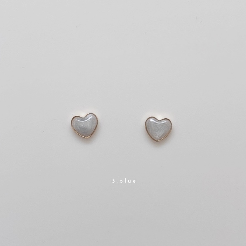 Mini Heart Perl|小ぶり ハートピアス レジン 全3色|choucollet. - 画像 (7)